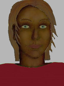 a portrait of a person with chocolate skin, brown hair, and a wine coloured shirt