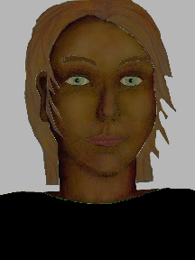 a portrait of a person with chocolate skin, brown hair, and a black coloured shirt
