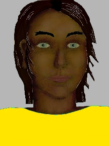 a portrait of a person with chocolate skin, black hair, and a golden yellow shirt
