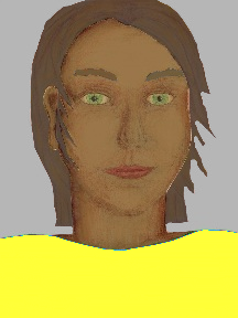 a portrait of a person with caramel skin, brown hair, and a yellow coloured shirt