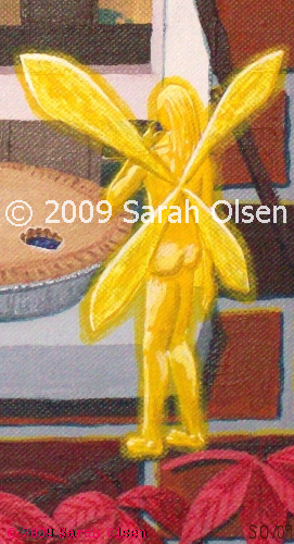 yellow fairy eating pie