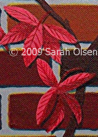 each leaf is painted in, shadowed for depth, and given veins.