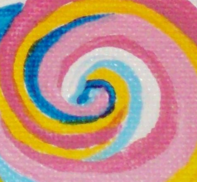 swirl of colour: pinks, blues, yellow, and white