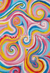 the whole canvis is filled with swirling rainbow lines